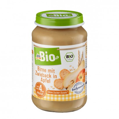 [4 pieces]DmBio German Organic Apple Pear Rusk Mix Puree over 4 months old