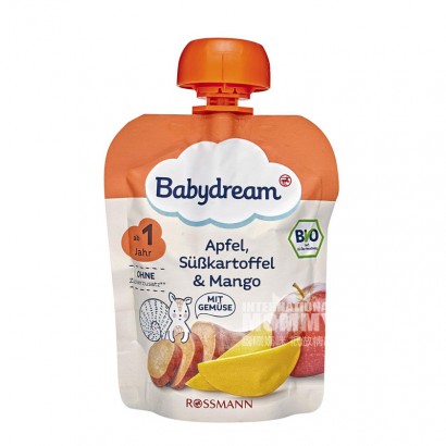 Babydream German Organic Apple Mango Sweet Potato Mix Puree Sucking*10