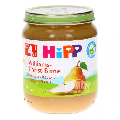 [4 pieces]HiPP German Organic Williams Pear Puree over 4 months old 125g