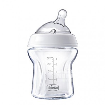 Chicco Italy baby bionic natural maternal feeling wide caliber silicone teat glass bottle 150ml over 0 months old