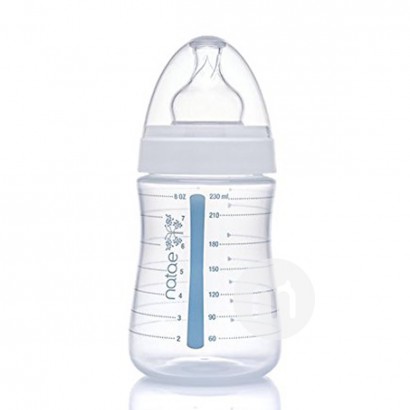 Natae French wide mouth silicone nipple PP bottle 230ml 6-18 months