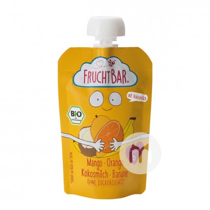 FRUCHTBAR German Organic Mango Orange Coconut Banana Fruit Puree Sucking over 6 months 100g*8