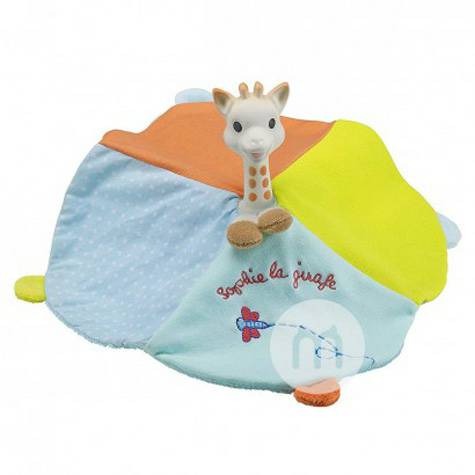 Vulli Sophie French baby colorful giraffe comforting towel