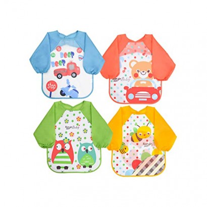 Vicloon Germany Vicloon Baby Long Sleeve Waterproof Bib 4 Pack Original Overseas