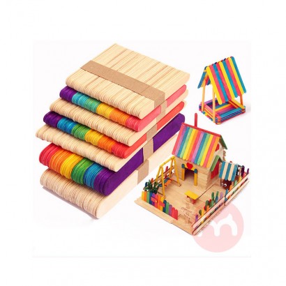 Custom manufacturer kid Education creative wooden sticks splicing toy Handmade diy toy colorful wooden art crafts diy st