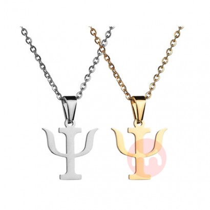 OEM Stainless Steel Greek Letter Symbol Necklace Pendant Gold Women Psychology Kettings New Year Gift