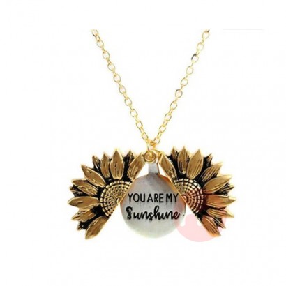 OEM European and American fashion new necklace female sunflower double letched choker alloy flowers short clavicle chain