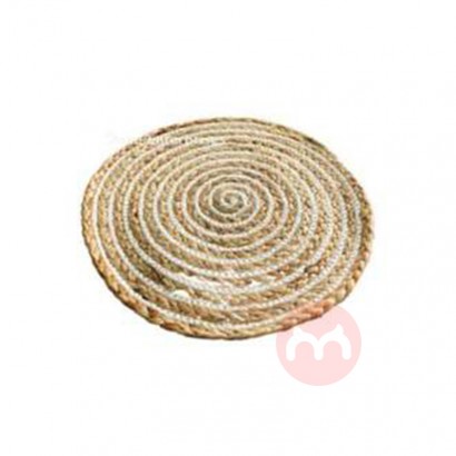 SE Natural Jute and White Cotton Rope Spiral Pattern Tabletop Place Mats