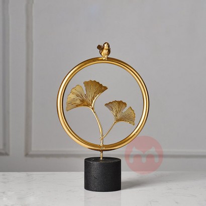 Nordic Light Luxury Golden Gingko Leaf Small Ornaments Home Decor Art Sculpture