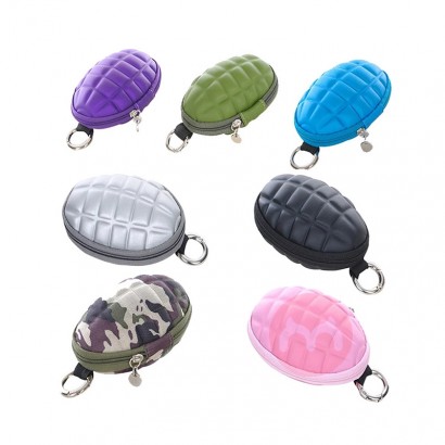 OEM Hot-selling multi-function grenade shaped car key wallet PU leather hand zipper coin purse pocket key chain 