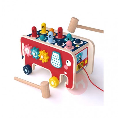 baby hand eye exercise pull along car wooden whack a mole game