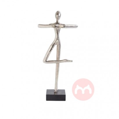 HWC Aluminum Yoga statue and marble base table decoration