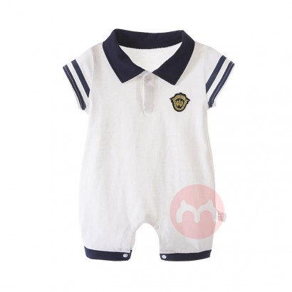 Summer short sleeve handsome newborn baby boy onesie gentleman baby boy onesie 100% cotton