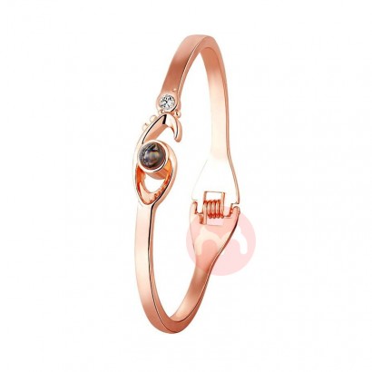 OEM New Valentine's Day Rose Gold Bracelet 100 Language I love you Projection Bracelet Charm Women Bracelet