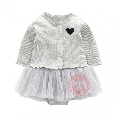 wholesale Heart EMB knitted Cotton princess baby girl rompers clothes newborn,baby girl outfit set, baby dresses