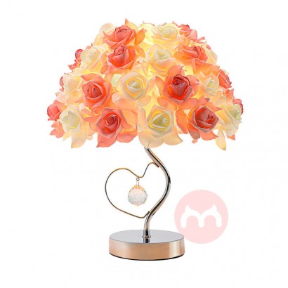 Rose crystal table lamp bedroom bedside lamp creative wedding room simple decorative table lamp