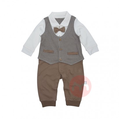 Spring new gentleman boy baby crawling suit cotton baby boy onesie high quality baby onesie wholesale