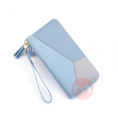 Women long Leather Zipper Purse gir...