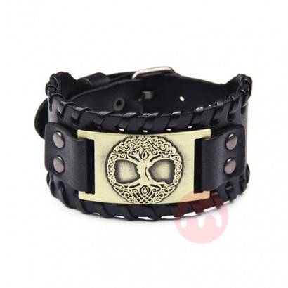 ZG 2021 Custom Logo Metal Charm Jewelry Leather Bracelet For Men