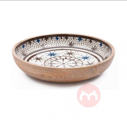 Buyers Brand Customized Products Home-Grey-Large-Grey-Enamel-Bowl Wood food bowl Wood Salad Dough Bowl Wooden Home Kitch