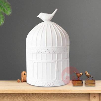 Wholesale Wedding Gift Light Home Decor Table Lamp Creative Design Birdcage Ceramic Table Lamp