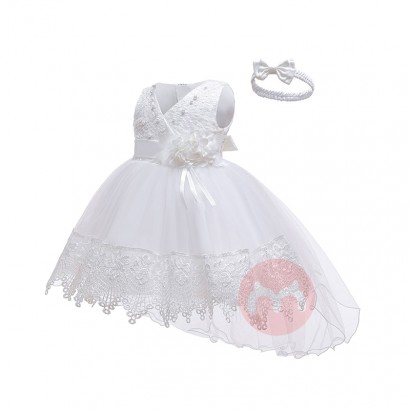 LZH Baby Girls Christening Princess Dress Infant 1 Year Birthday Evening Dress Kids Wedding Party Ball Gown