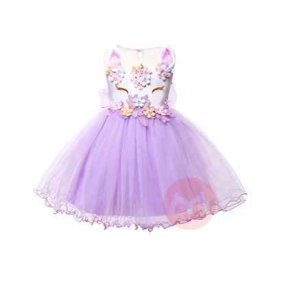 LZH Baby Girls Tutu Dress Unicorn Children Christmas Show Clothes Toddler Princess Dress Birthday Party