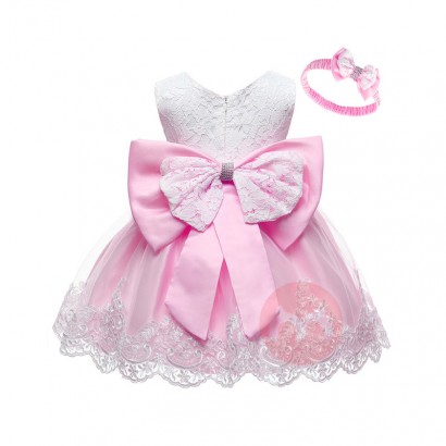 LZH Baby Clothing Girl Dress For Kids 1st Birthday Dress Infant Lace Princess Party Gown Wedding Baby Dresses