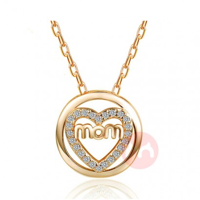 Helpushine Letter MOM Necklace Hot Sale Heart Pendant Fashion Jewelry Mother's Day Gift