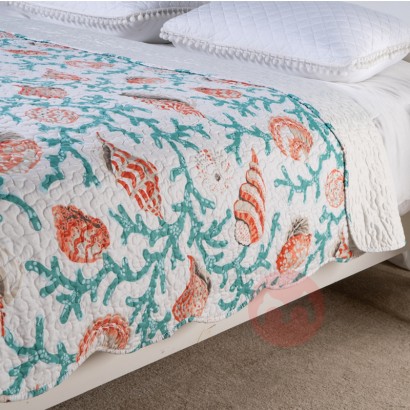 OLIVEHOME All-Season 3pcs Fashion Home Floral Printed Ultrasonic Quilted Bed Comforters Reversible Bed Spread Bed Quilt