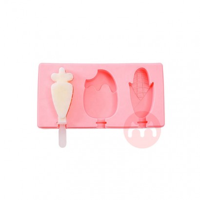 Custom Ice Cream Mold Maker Reusable Ice Pop Maker 3 Cavities Silicone Popsicle Ice Cream Mold for DIY Baking