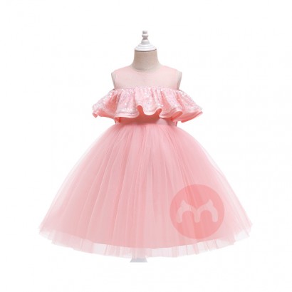 LZH girls party dresses Ruffles Wedding Party Evening Princess kids flower baby girl dress