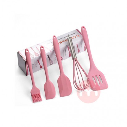 5Pcs Set Silicone Cooking Utensils Sets Egg Beater Spoon Spatula Oil Brush Kitchenware Kit Kitchen Tools Accessories