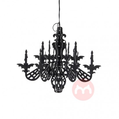 SUNBEAUTY New Product Design Halloween Simulation Chandelier Black Glitter Chandelier Halloween Party Decoration