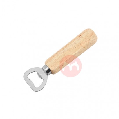 Handmade wooden long handle beer bottle opener modern simple custom logo bottle opener