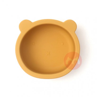 SUAN Baby cutlery bear silica gel food bowl anti slip anti fall cutlery baby training feeding bowl