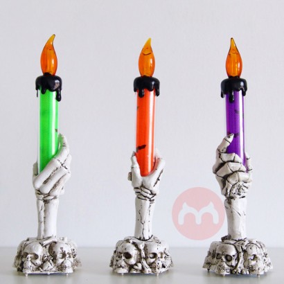 MYG Vintage Battery Powered Halloween Decoration Candle Light Props, Vintage LED Decorative Halloween Retro Desktop Orna