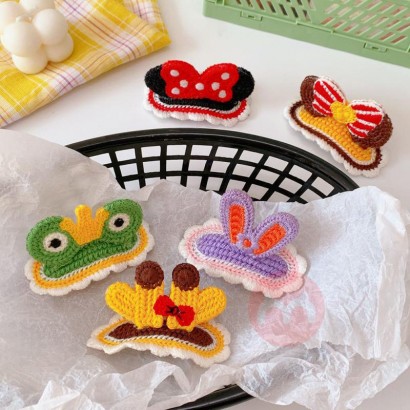 【10 packs】Hangyu wool knitting cute three-dimensional hairpin