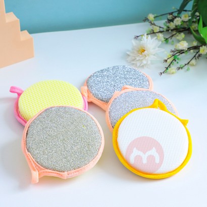 OEM Double Sides Cleaning Sponge Pan Pot Dish Clean Sponge Household Cleaning Tools Round Dish Washing Brushes