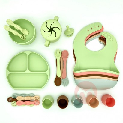 [2 set]Food grade baby self-service food utensils for the first stage