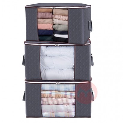 [3 sets]Folding blanket quilt large canvas bag zipper clothes storage bag