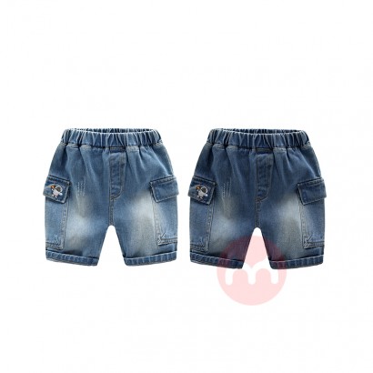 JINXI Stretch waist Jean shorts for boys worn Jean Shorts