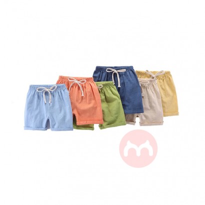 JINXI Children's linen cotton solid blank board shorts