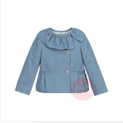 OEM Light blue frilly collar girl coat