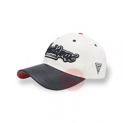 UMOK PU leather ordinary Unisex hat, adjustable structure, comfortable baseball cap, unique white baseball cap