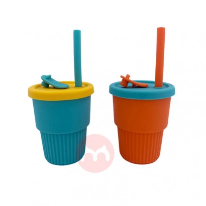  300ml 2 in 1 silicone baby cup