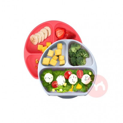 Silica gel children s dinner plate with divider  