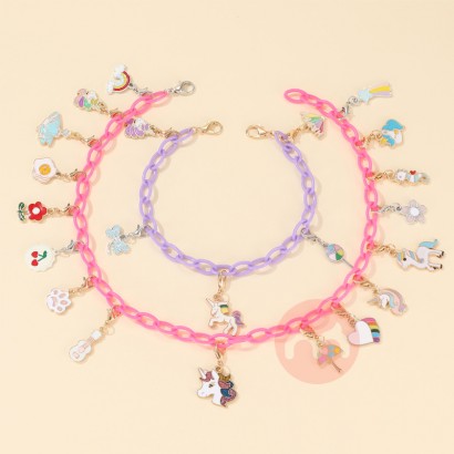 Children's Unicorn Bracelet Necklace Jewelry Set