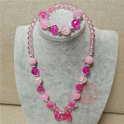 Sweet round beads children's bracelet necklace