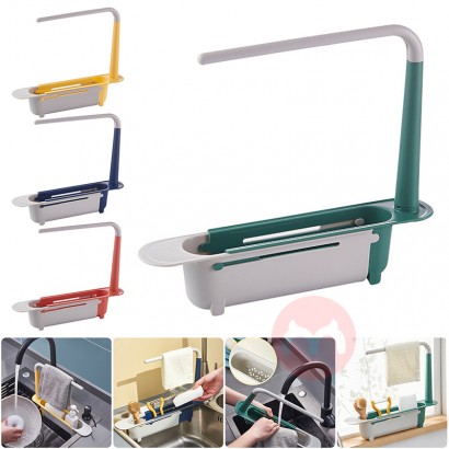 Telescopic Sink Drain Rack Soap Sponge Holder Organizer Sink Shelf Hanger Expandable Storage Basket Kitchen Tool